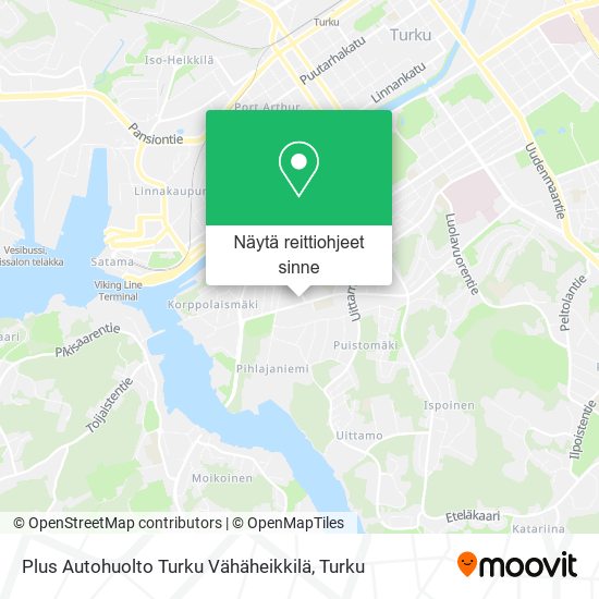 Plus Autohuolto Turku Vähäheikkilä kartta