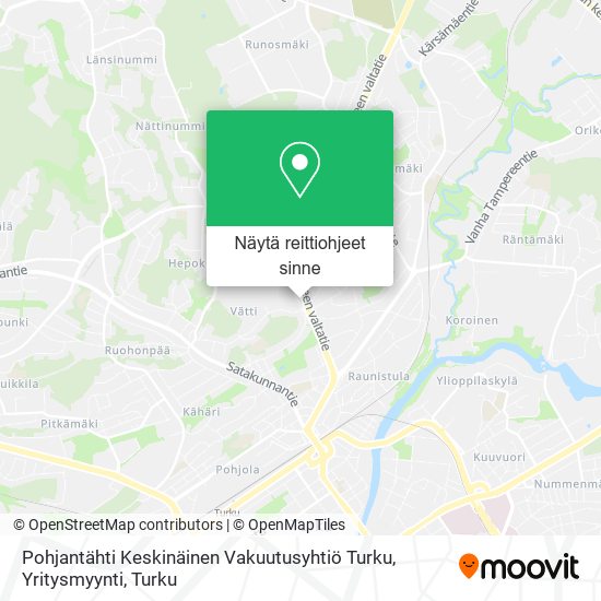 Pohjantähti Keskinäinen Vakuutusyhtiö Turku, Yritysmyynti kartta