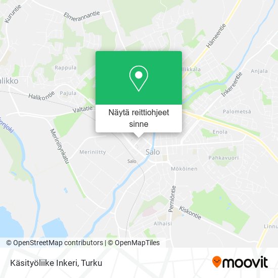 Käsityöliike Inkeri kartta