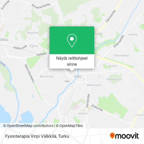 Fysioterapia Virpi Välkkilä kartta