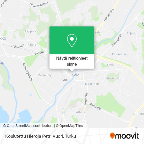 Koulutettu Hieroja Petri Vuori kartta