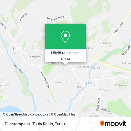 Puheterapeutti Tuula Raitio kartta