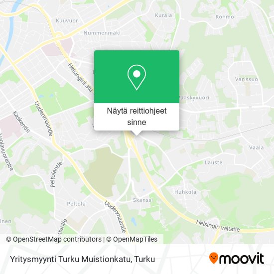 Yritysmyynti Turku Muistionkatu kartta
