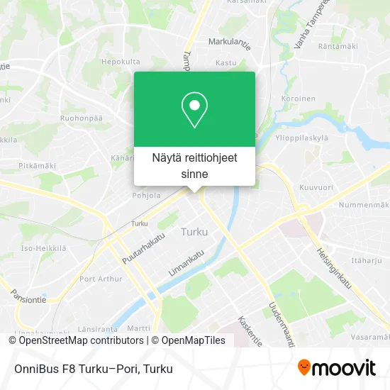 OnniBus F8 Turku–Pori kartta