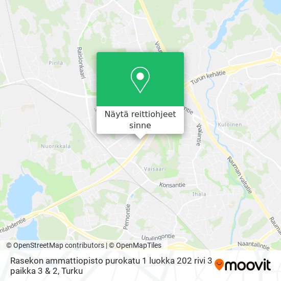 Rasekon ammattiopisto purokatu 1 luokka 202 rivi 3 paikka 3 & 2 kartta