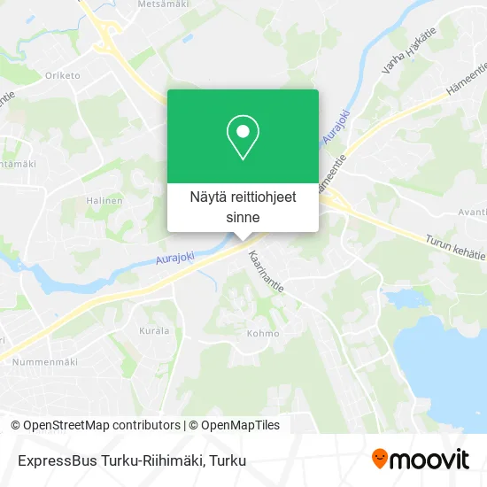 ExpressBus Turku-Riihimäki kartta