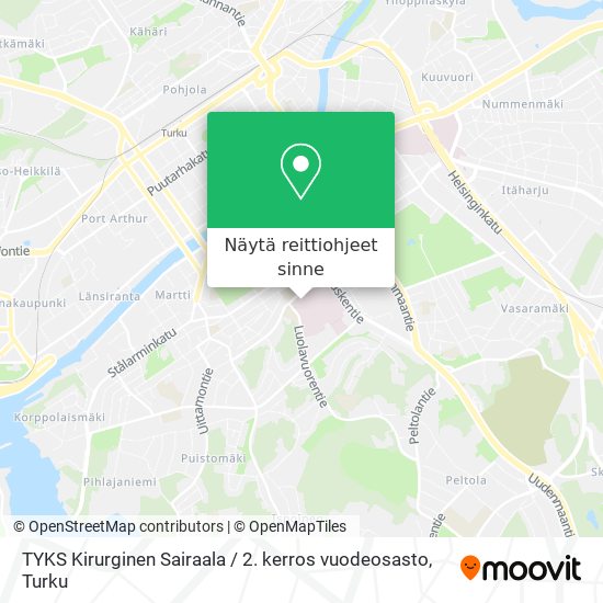 TYKS Kirurginen Sairaala / 2. kerros vuodeosasto kartta