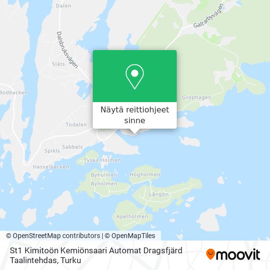 St1 Kimitoön Kemiönsaari Automat Dragsfjärd Taalintehdas kartta