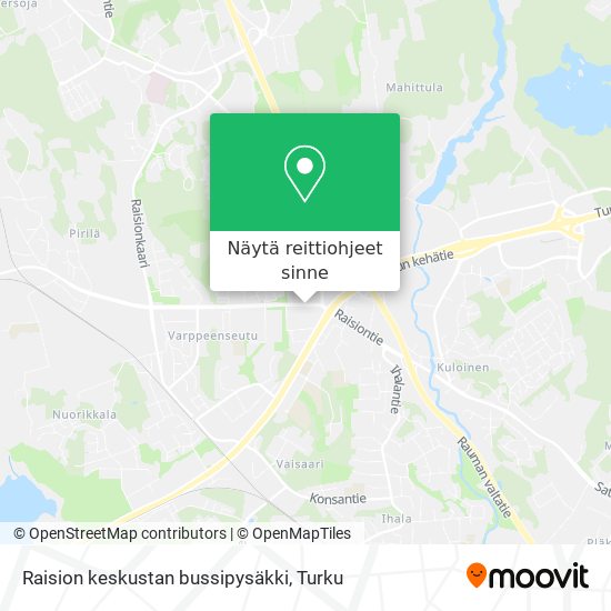 Raision keskustan bussipysäkki kartta