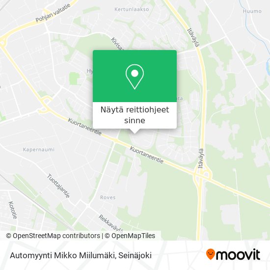 Automyynti Mikko Miilumäki kartta
