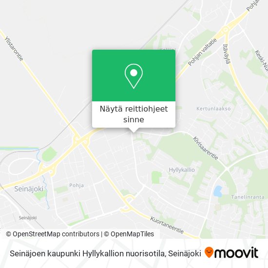 Seinäjoen kaupunki Hyllykallion nuorisotila kartta