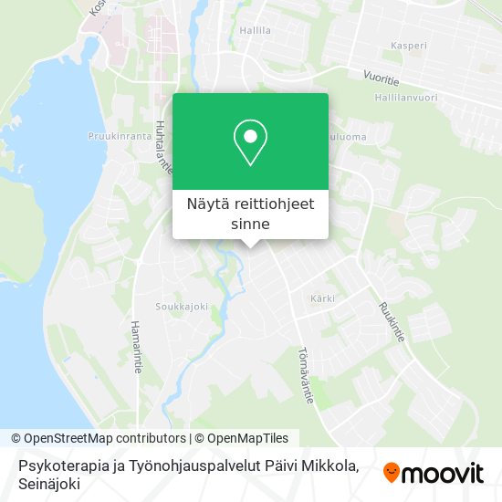 Psykoterapia ja Työnohjauspalvelut Päivi Mikkola kartta