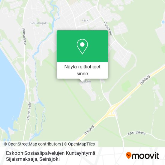 Eskoon Sosiaalipalvelujen Kuntayhtymä Sijaismaksaja kartta