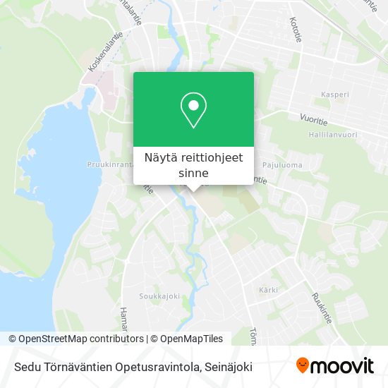 Sedu Törnäväntien Opetusravintola kartta