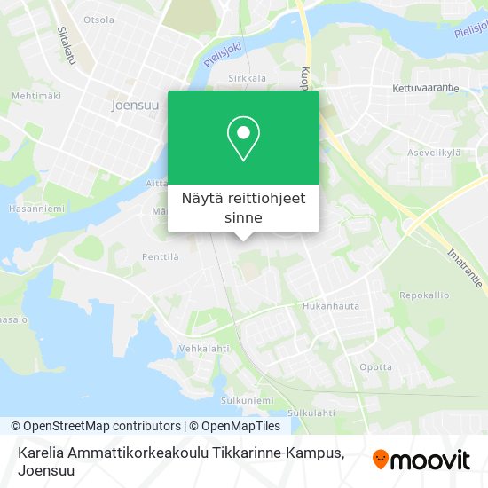 Karelia Ammattikorkeakoulu Tikkarinne-Kampus kartta