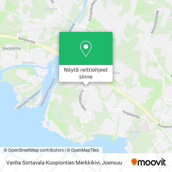 Vanha Sortavala-Kuopiontien Merkkikivi kartta