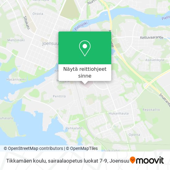 Tikkamäen koulu, sairaalaopetus luokat 7-9 kartta