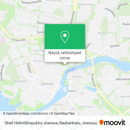 Shell HelmiSimpukka Joensuu Rauhankatu kartta