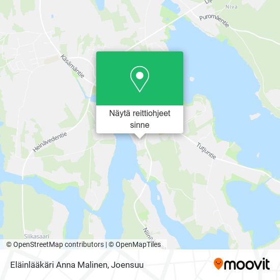 Eläinlääkäri Anna Malinen kartta