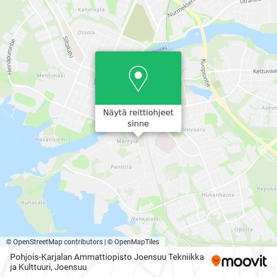 Pohjois-Karjalan Ammattiopisto Joensuu Tekniikka ja Kulttuuri kartta