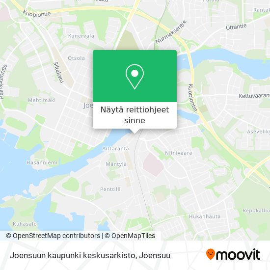 Joensuun kaupunki keskusarkisto kartta
