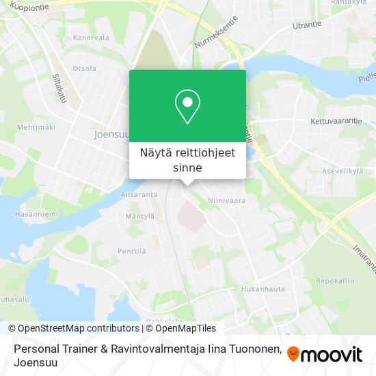 Personal Trainer & Ravintovalmentaja Iina Tuononen kartta