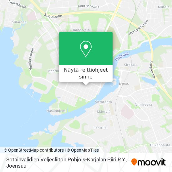 Sotainvalidien Veljesliiton Pohjois-Karjalan Piiri R.Y. kartta