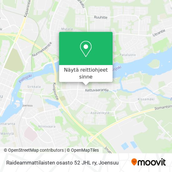 Raideammattilaisten osasto 52 JHL ry kartta