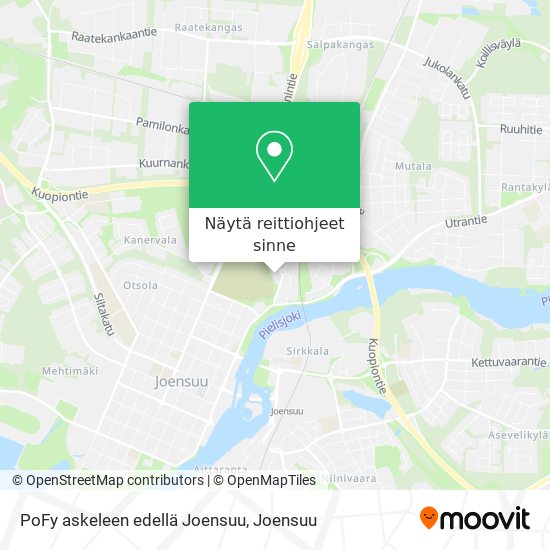 PoFy askeleen edellä Joensuu kartta