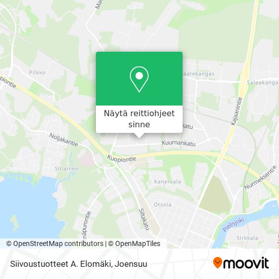 Siivoustuotteet A. Elomäki kartta