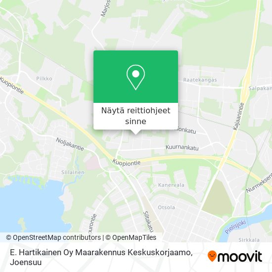 E. Hartikainen Oy Maarakennus Keskuskorjaamo kartta