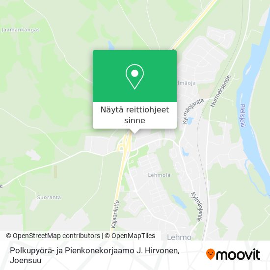 Polkupyörä- ja Pienkonekorjaamo J. Hirvonen kartta