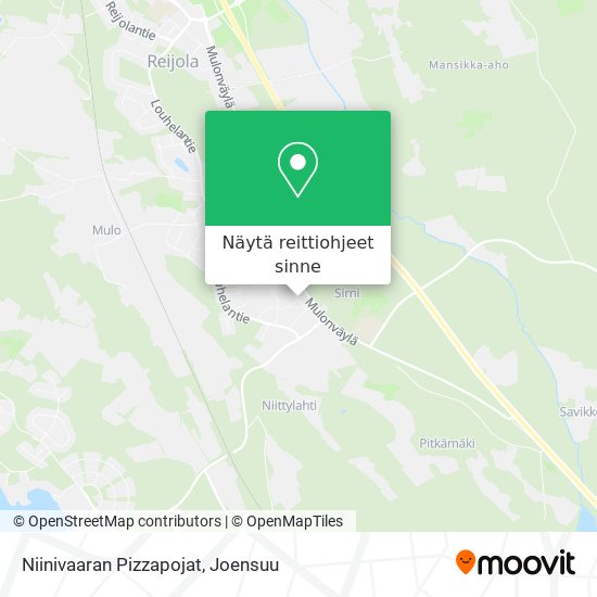 Niinivaaran Pizzapojat kartta