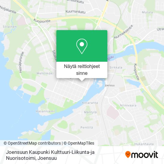 Joensuun Kaupunki Kulttuuri-Liikunta-ja Nuorisotoimi kartta