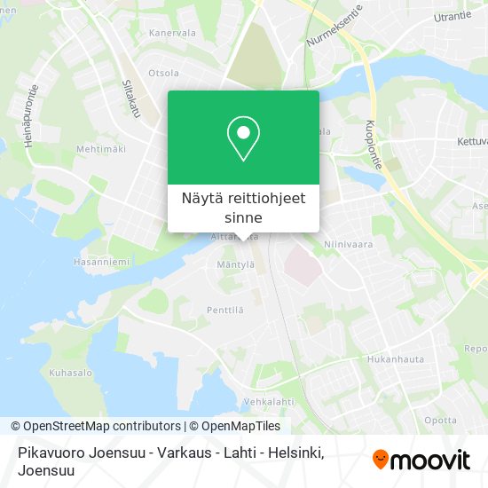 Pikavuoro Joensuu - Varkaus - Lahti - Helsinki kartta