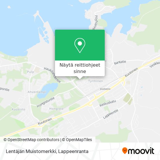 Lentäjän Muistomerkki kartta