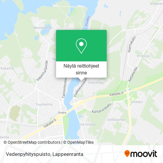 Vedenpyhityspuisto kartta