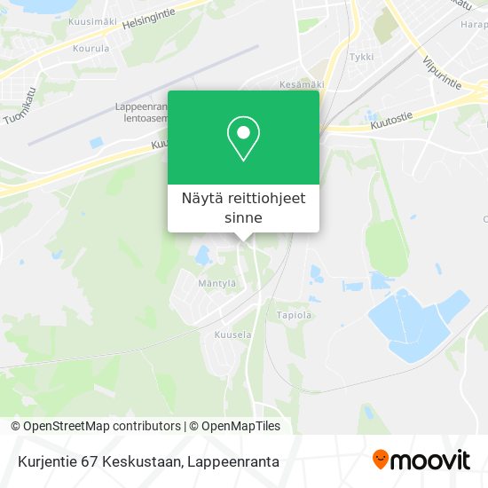 Kurjentie 67 Keskustaan kartta