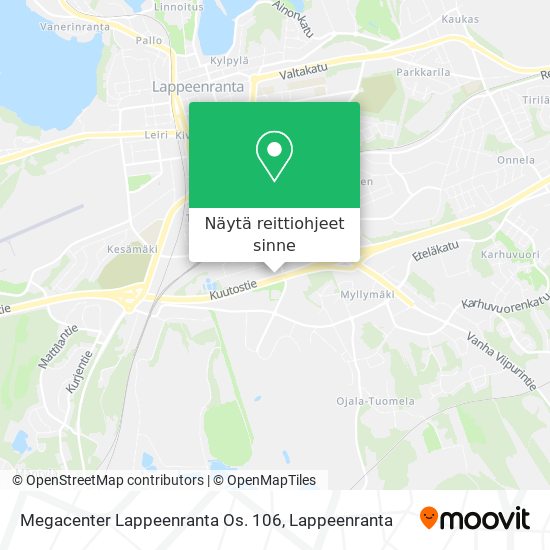 Megacenter Lappeenranta Os. 106 kartta