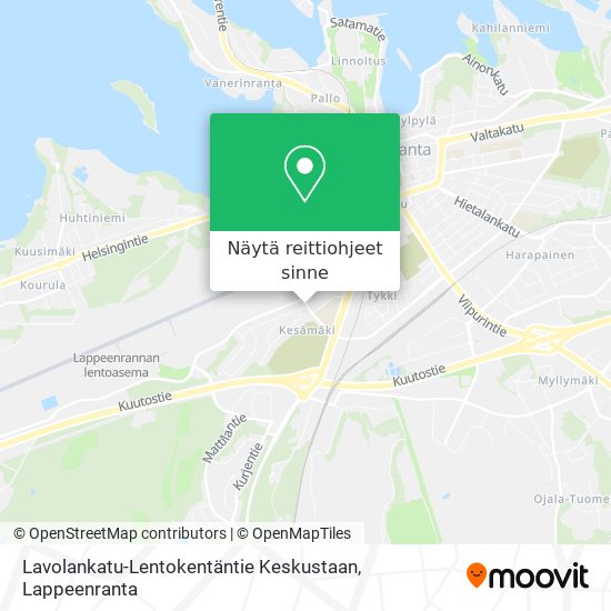 Lavolankatu-Lentokentäntie Keskustaan kartta