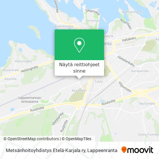 Metsänhoitoyhdistys Etelä-Karjala ry kartta