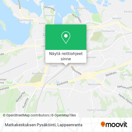 Matkakeskuksen Pysäköinti kartta