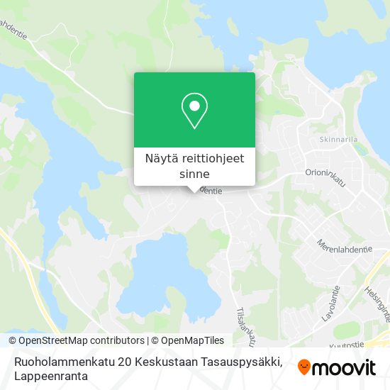 Ruoholammenkatu 20 Keskustaan Tasauspysäkki kartta