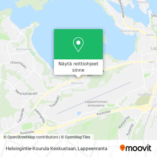 Helsingintie-Kourula Keskustaan kartta