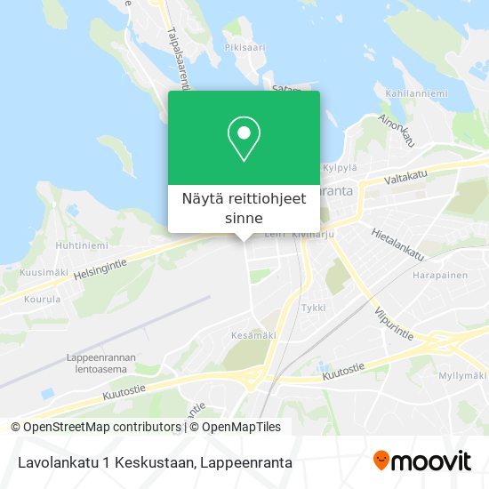 Lavolankatu 1 Keskustaan kartta