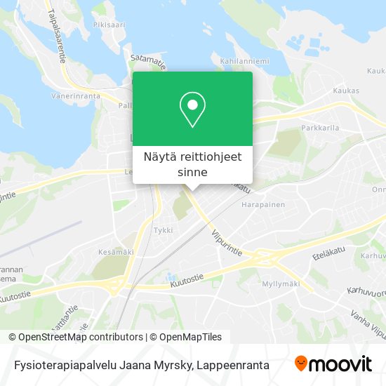 Fysioterapiapalvelu Jaana Myrsky kartta