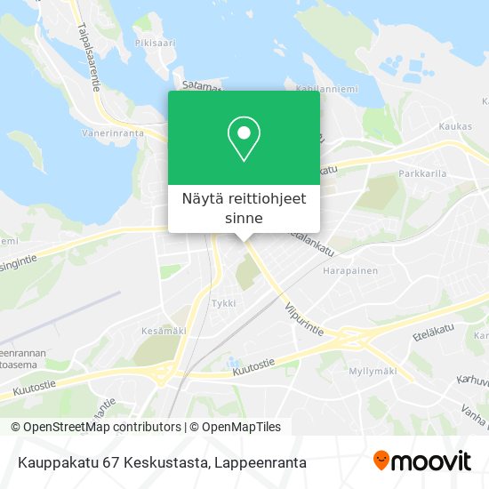 Kauppakatu 67 Keskustasta kartta
