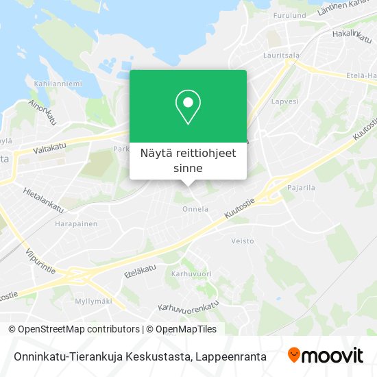 Onninkatu-Tierankuja Keskustasta kartta