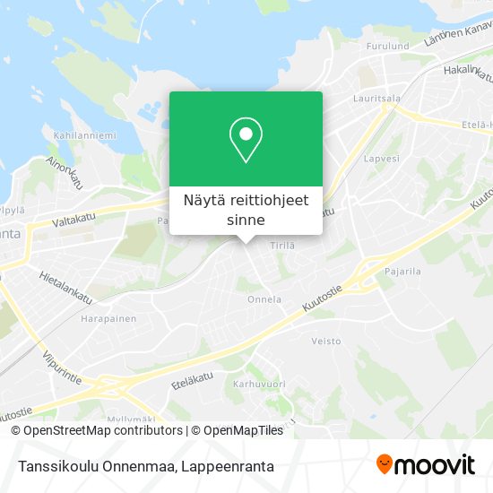 Tanssikoulu Onnenmaa kartta