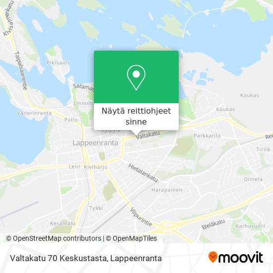 Valtakatu 70 Keskustasta kartta